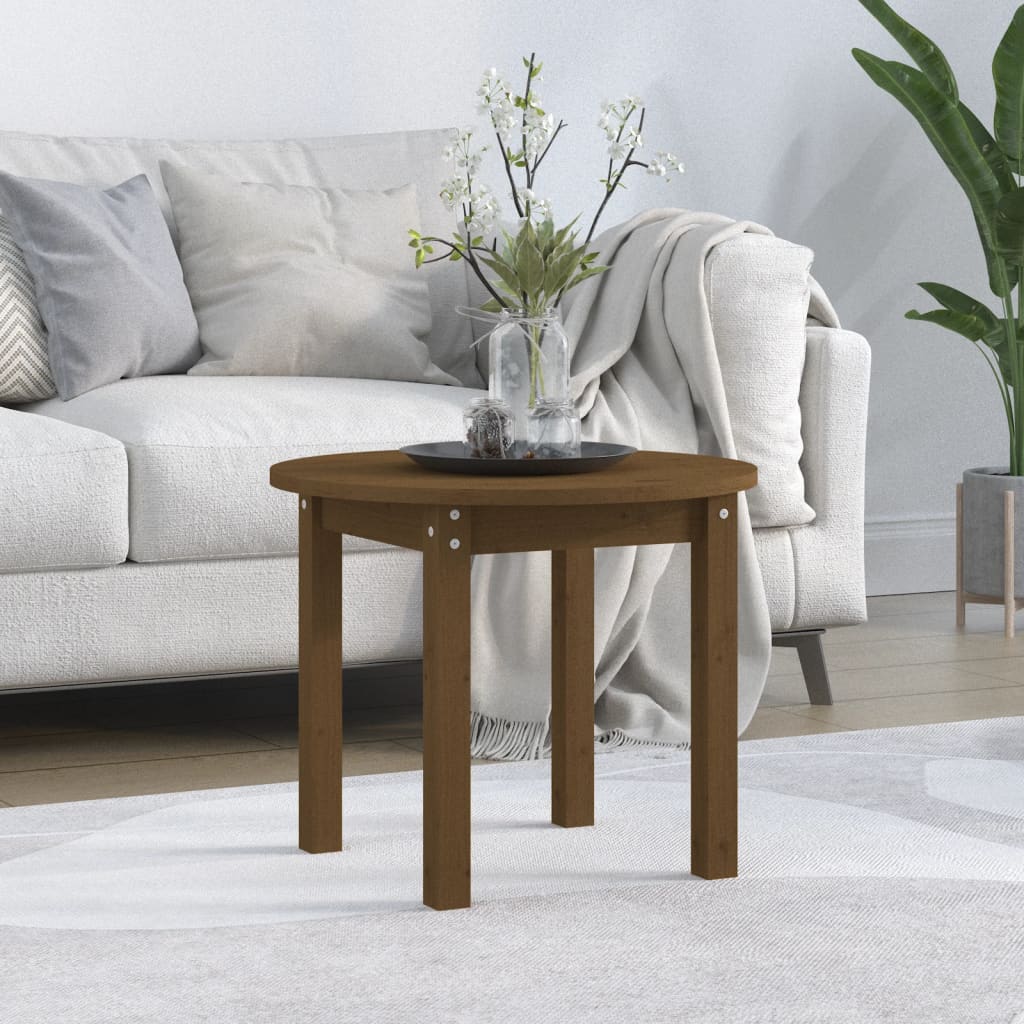 Couchtisch Honigbraun Massivholz Kiefer Ø 55cm