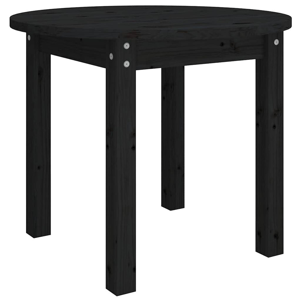 vidaXL Coffee Table Black Ø 55x45 cm Solid Pine Wood