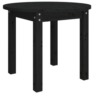 Schwarzer Couchtisch Kiefer Massivholz Ø 55cm