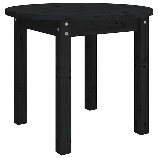 Schwarzer Couchtisch Kiefer Massivholz Ø 55cm