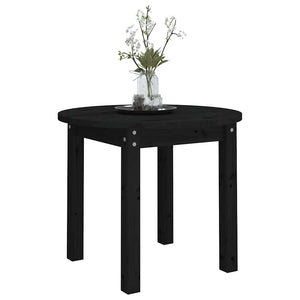 Schwarzer Couchtisch Kiefer Massivholz Ø 55cm