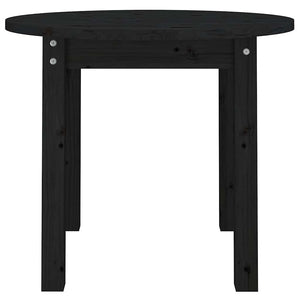Schwarzer Couchtisch Kiefer Massivholz Ø 55cm