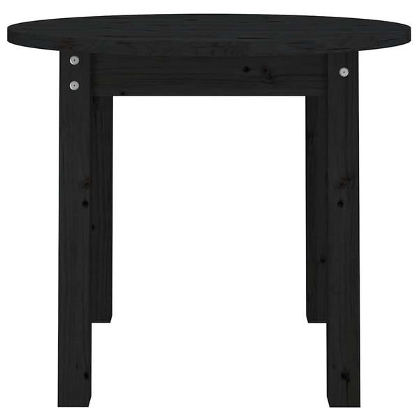Schwarzer Couchtisch Kiefer Massivholz Ø 55cm