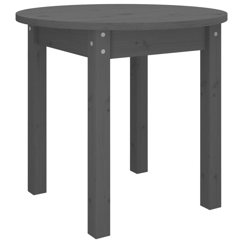 vidaXL Coffee Table Grey Ø 45x40 cm Solid Pine Wood