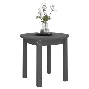 Grauer Couchtisch Kiefer Massivholz Ø 45cm