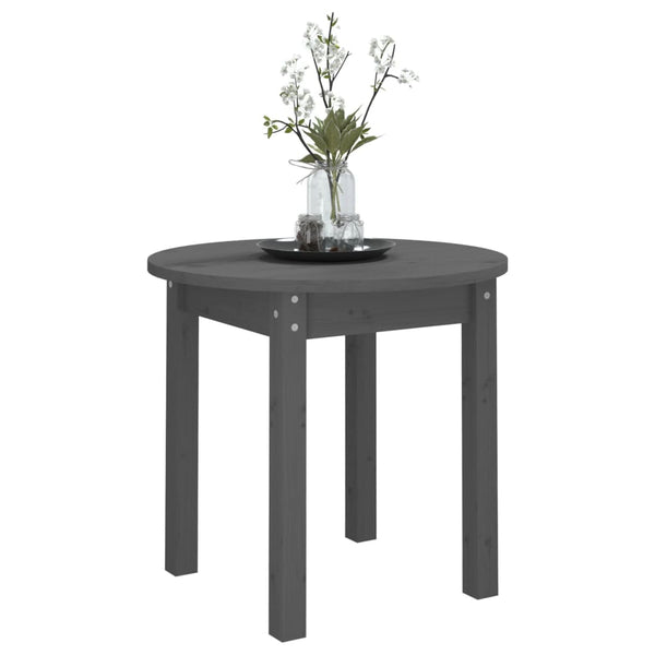 Grauer Couchtisch Kiefer Massivholz Ø 45cm
