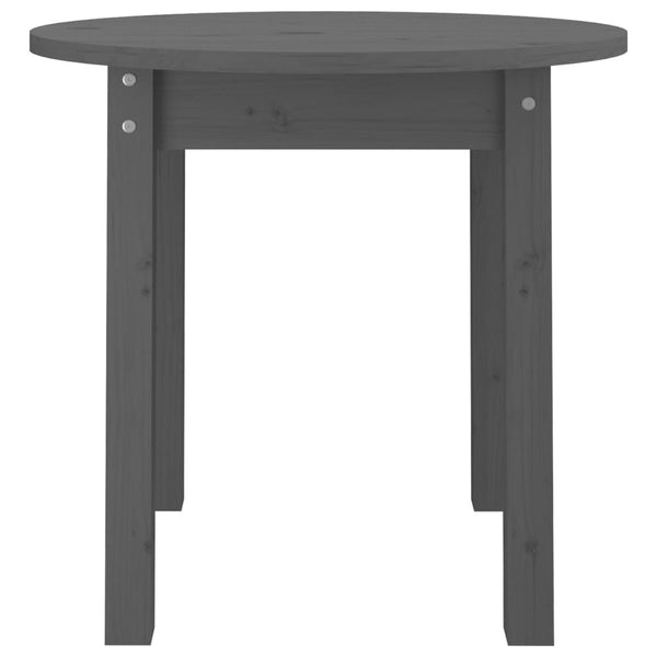 Grauer Couchtisch Kiefer Massivholz Ø 45cm