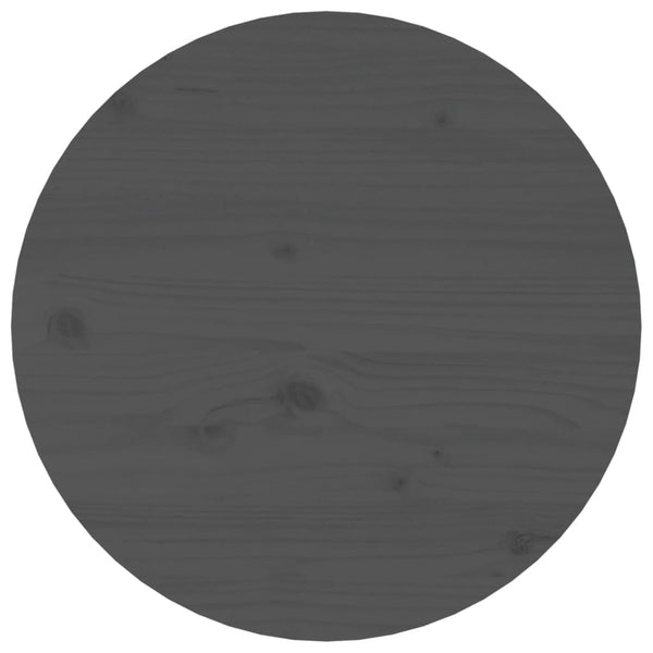 Grauer Couchtisch Kiefer Massivholz Ø 45cm