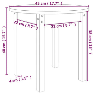 Grauer Couchtisch Kiefer Massivholz Ø 45cm