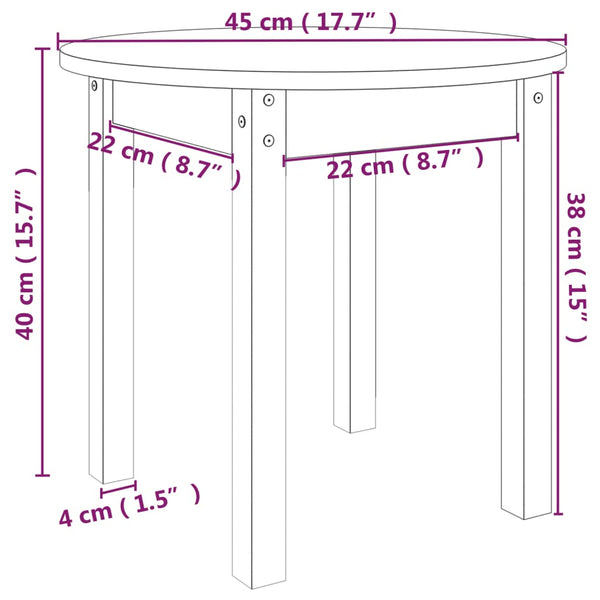Grauer Couchtisch Kiefer Massivholz Ø 45cm