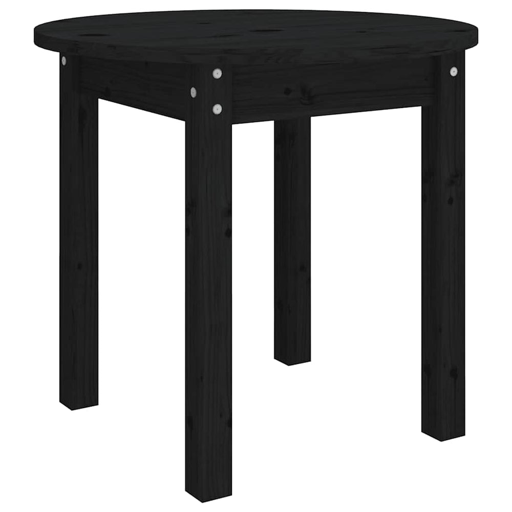 vidaXL Coffee Table Black Ø 45x40 cm Solid Pine Wood
