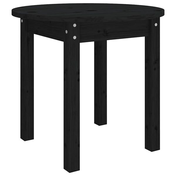 Schwarzer Couchtisch Kiefer Massivholz Ø45cm