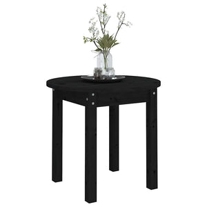Schwarzer Couchtisch Kiefer Massivholz Ø45cm