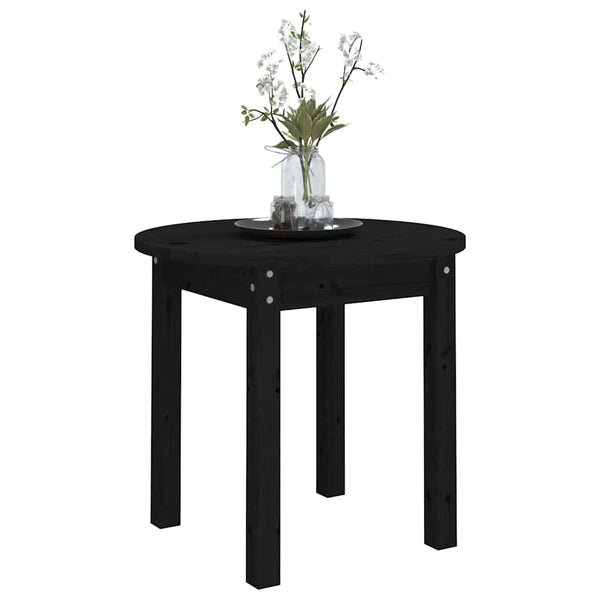 Schwarzer Couchtisch Kiefer Massivholz Ø45cm
