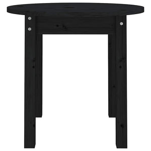 Schwarzer Couchtisch Kiefer Massivholz Ø45cm