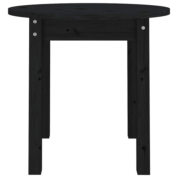 Schwarzer Couchtisch Kiefer Massivholz Ø45cm