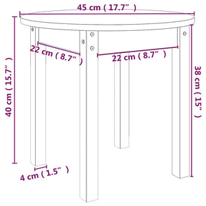 Schwarzer Couchtisch Kiefer Massivholz Ø45cm