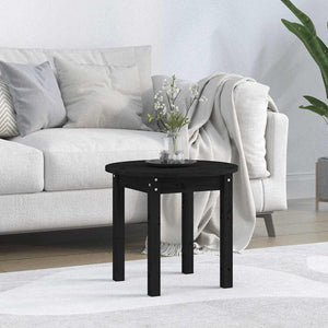 Schwarzer Couchtisch Kiefer Massivholz Ø45cm