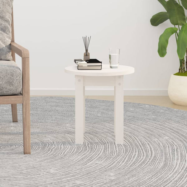 vidaXL Table basse blanc Ø 35x35 cm Pin massif