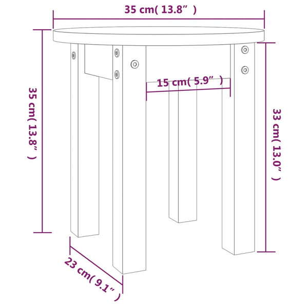 vidaXL Table basse blanc Ø 35x35 cm Pin massif