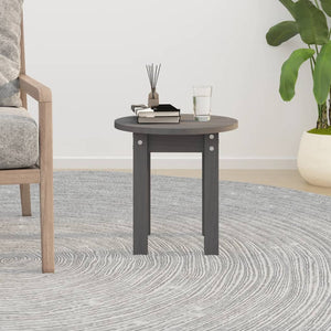 Grauer Couchtisch Kiefer Massivholz Ø35cm