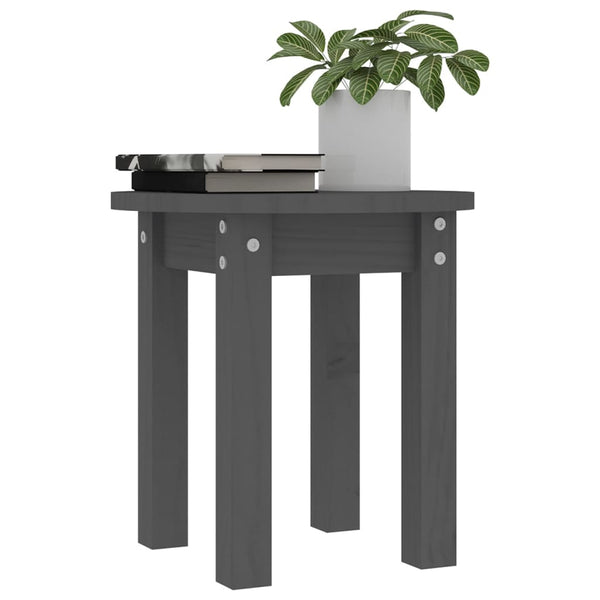 Grauer Couchtisch Kiefer Massivholz Ø35cm