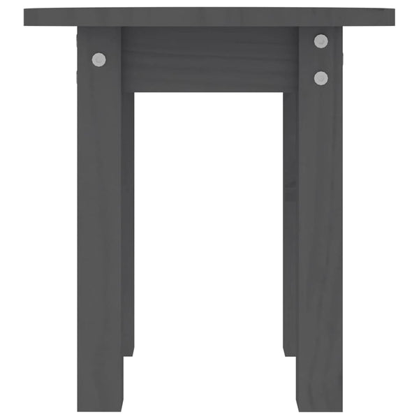 Grauer Couchtisch Kiefer Massivholz Ø35cm