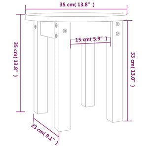 Grauer Couchtisch Kiefer Massivholz Ø35cm