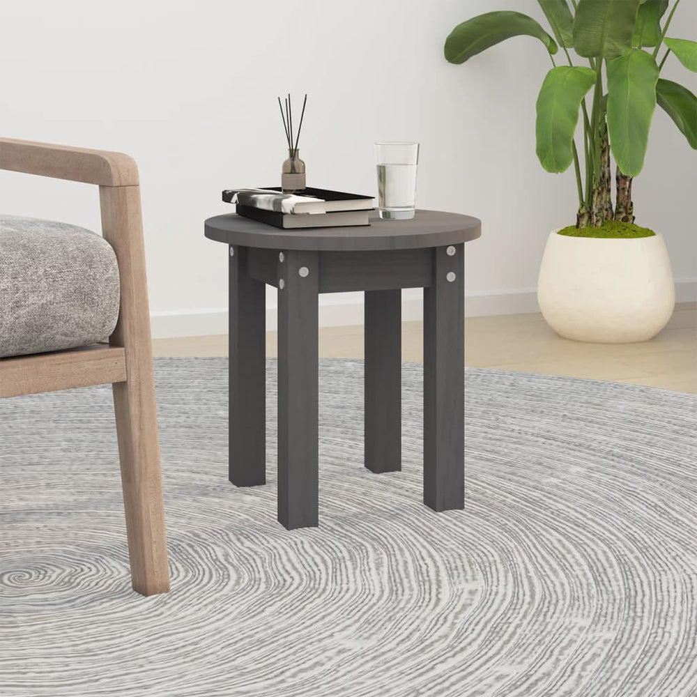 vidaXL Coffee Table Grey Ø 35x35 cm Solid Pine Wood