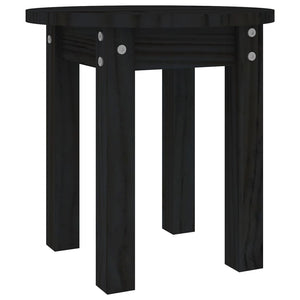 Schwarzer Couchtisch Kiefer Massivholz Ø 35cm