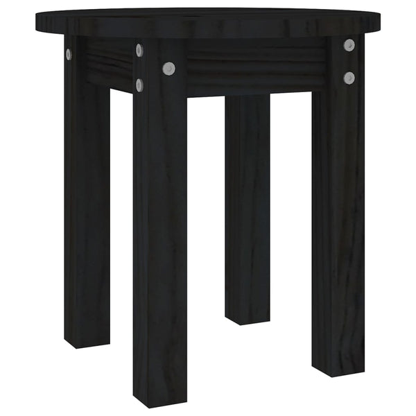Schwarzer Couchtisch Kiefer Massivholz Ø 35cm