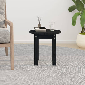 Schwarzer Couchtisch Kiefer Massivholz Ø 35cm