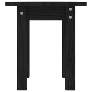 Schwarzer Couchtisch Kiefer Massivholz Ø 35cm