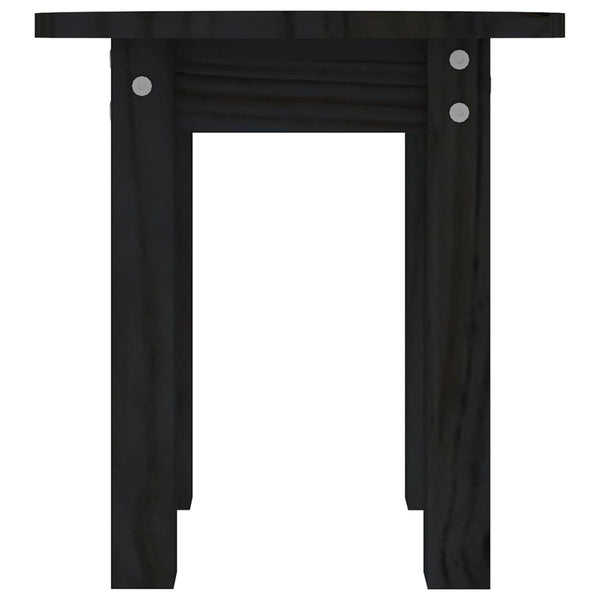 Schwarzer Couchtisch Kiefer Massivholz Ø 35cm