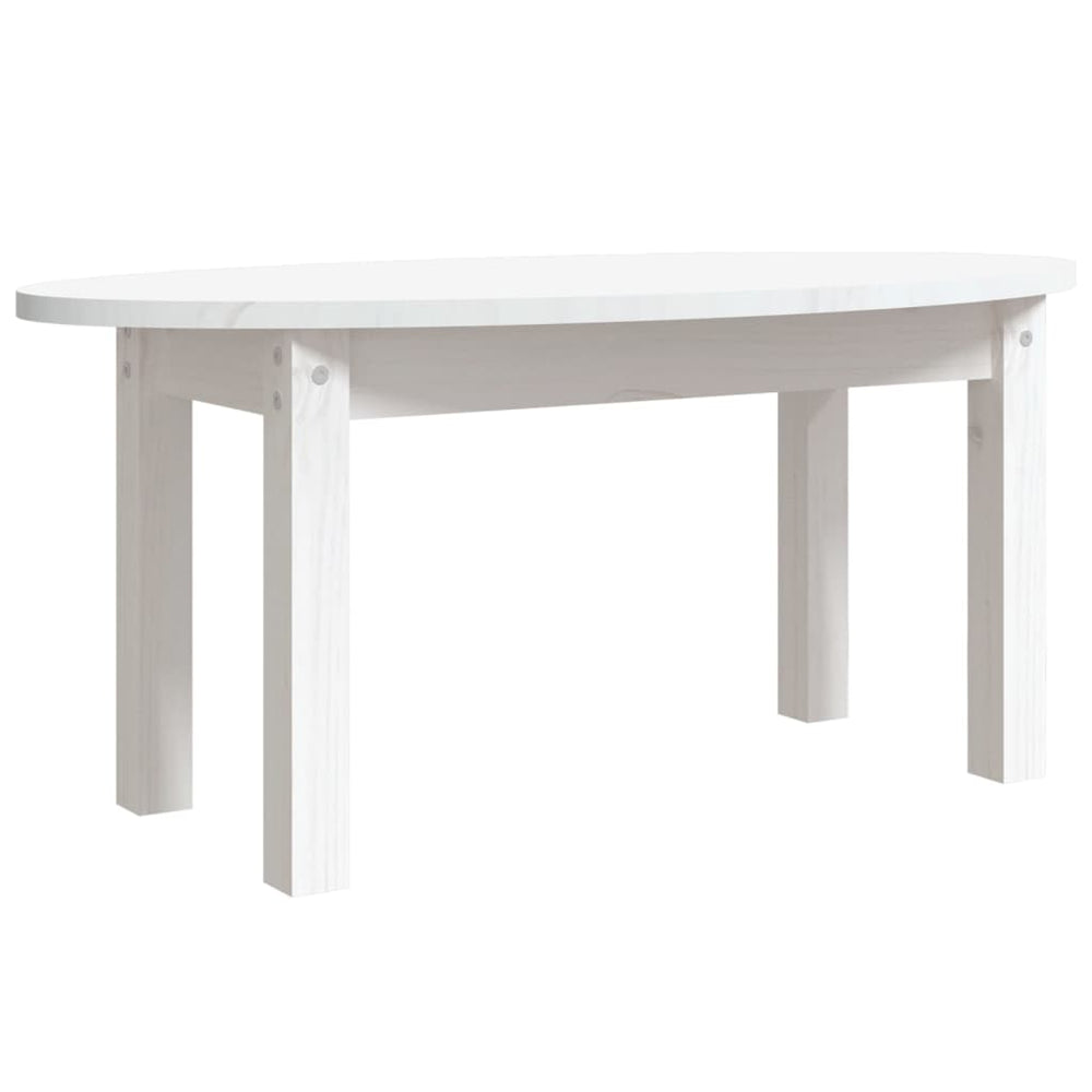 Weißer Couchtisch Kiefer Massivholz 80x40 cm