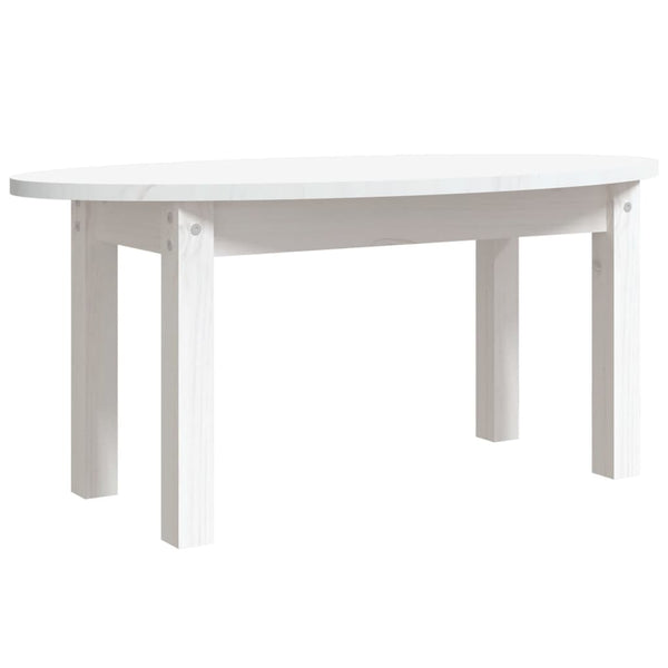 vidaXL Table basse blanche 80x40x35 cm Bois de pin massif