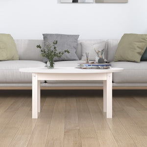vidaXL Table basse blanche 80x40x35 cm Bois de pin massif