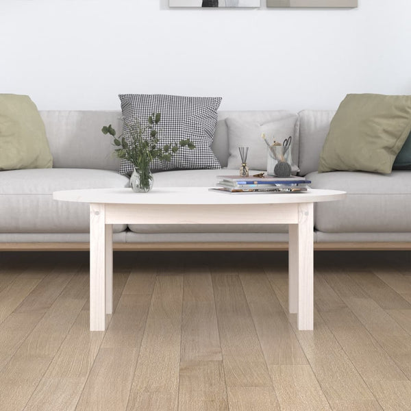 vidaXL Table basse blanche 80x40x35 cm Bois de pin massif