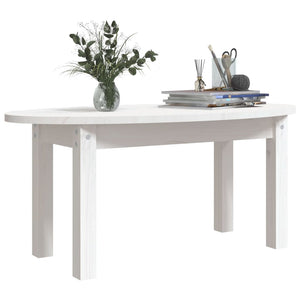 vidaXL Table basse blanche 80x40x35 cm Bois de pin massif