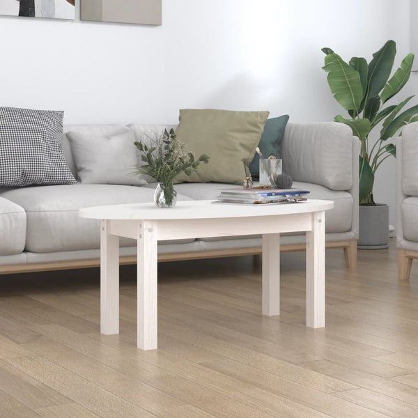 vidaXL Table basse blanche 80x40x35 cm Bois de pin massif