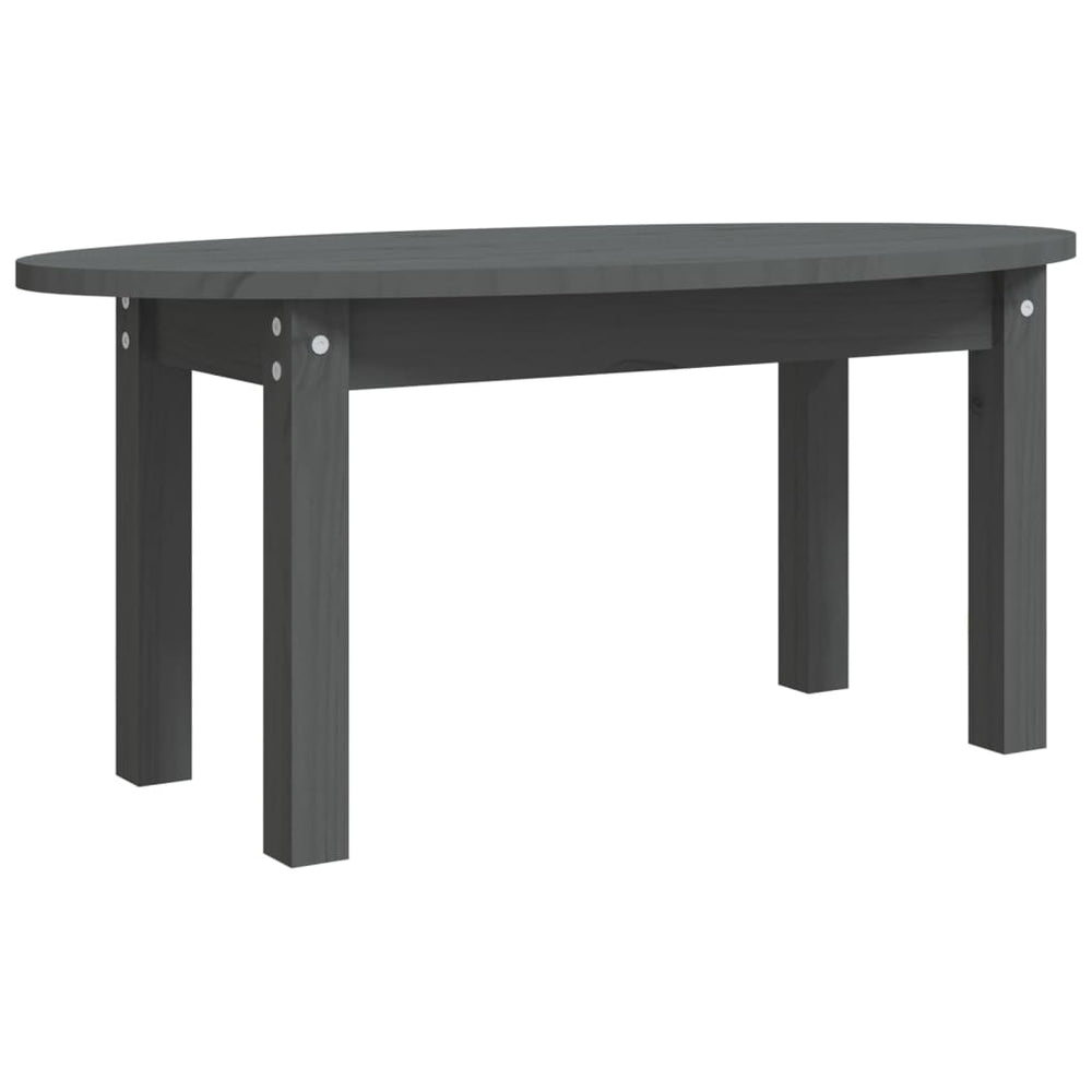 vidaXL Coffee Table Grey 80x40x35 cm Solid Pine Wood