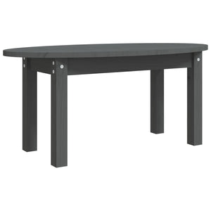 Grauer Couchtisch Kiefer Massivholz 80x40 cm