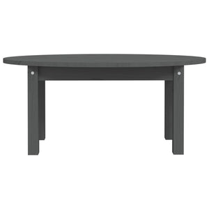 Grauer Couchtisch Kiefer Massivholz 80x40 cm