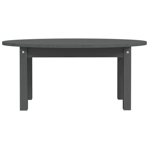 Grauer Couchtisch Kiefer Massivholz 80x40 cm