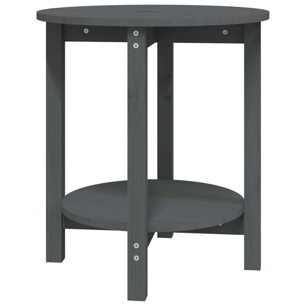 vidaXL Coffee Table Grey Ø 55x60 cm Solid Pine Wood