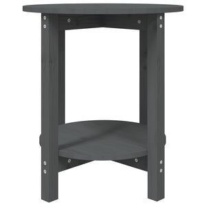 Grauer Couchtisch Kiefer Massivholz Ø 55cm