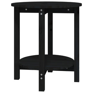 Schwarzer Couchtisch Ø 55cm Kiefer Massivholz