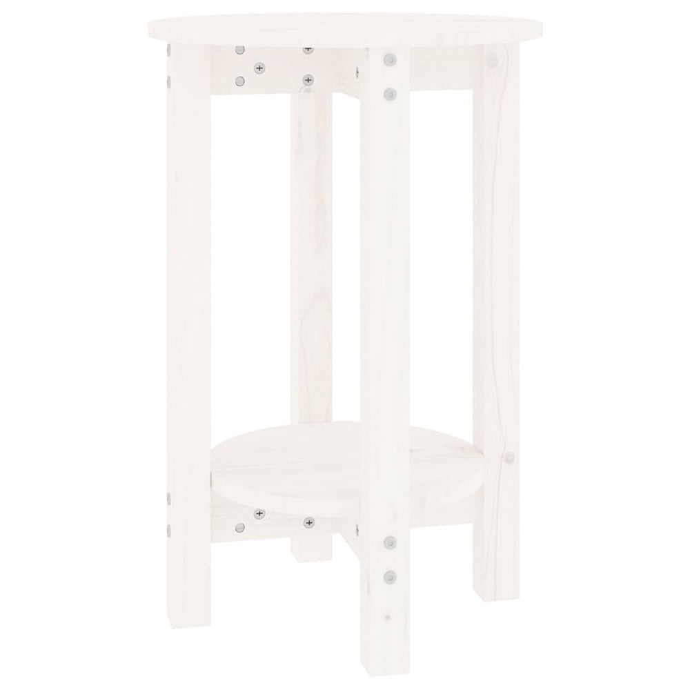 Weißer Couchtisch Kiefer Massivholz Ø 40x60 cm