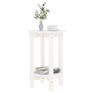 Weißer Couchtisch Kiefer Massivholz Ø 40x60 cm