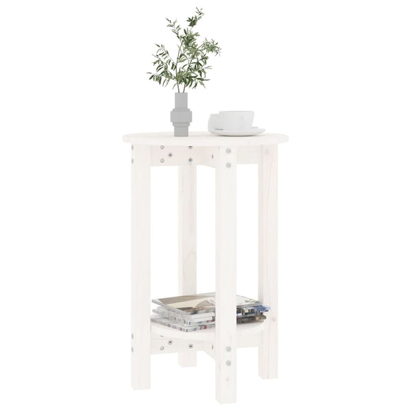 Weißer Couchtisch Kiefer Massivholz Ø 40x60 cm